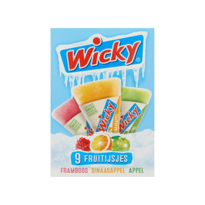 Wicky 9 Fruitijsjes Framboos Sinaasappel Appel