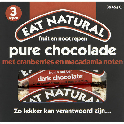 Eat Natural Fruit en noot repen pure chocolade