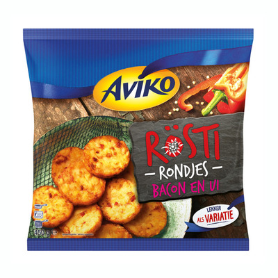 Aviko Rösti rondjes bacon en ui