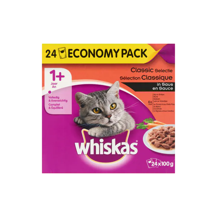 Whiskas Classic Selectie in Saus 1+ Jaar Economy Pack