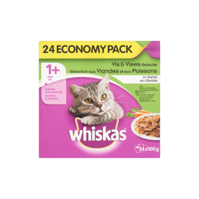 Whiskas Mix Selectie in Gelei 1+ Jaar Economy Pack