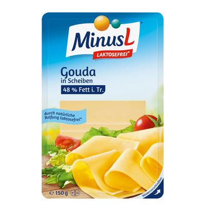 MinusL Goudse kaas plakken (lactosevrij)