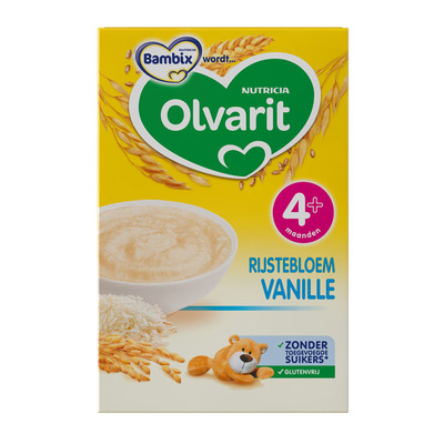 Olvarit Rijstebloem vanille 4 mnd