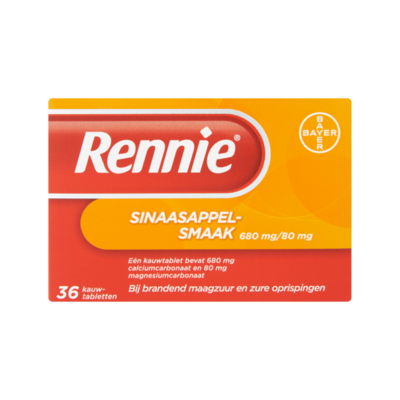 Rennie Sinaasappelsmaak 680 mg/80 mg