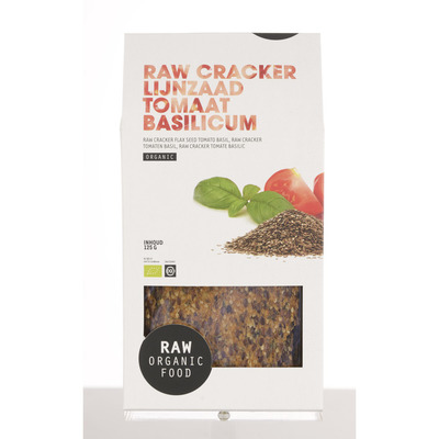 Raw Organic Food Crackers lijnzaad tomaat basilicum