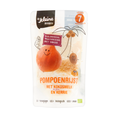 De Kleine Keuken Pompoenrijst met Kokosmelk en Kerrie vanaf 7 Maanden