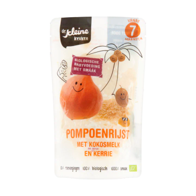 De Kleine Keuken Pompoenrijst met Kokosmelk en Kerrie vanaf 7 Maanden