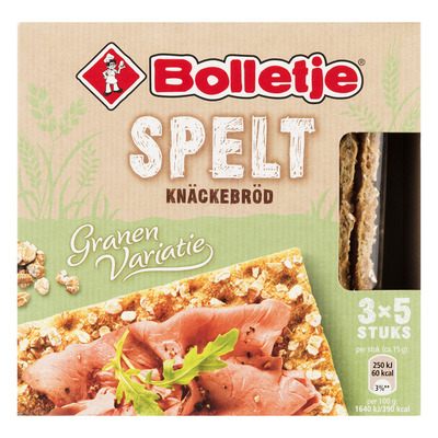 Bolletje Granen variatie spelt knäckebröd