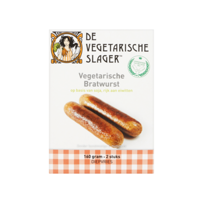 De Vegetarische Slager Bratwurst 2 Stuks