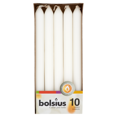 Bolsius Dinerkaarsen Wit 10 Stuks