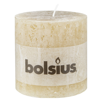 Bolsius Kaars rustiek pastel beige 10 cm