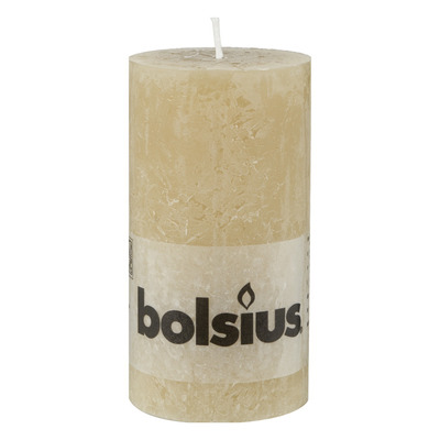 Bolsius Kaars rustiek pastel beige 13 cm