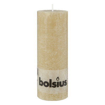 Bolsius Kaars rustiek pastel beige 19 cm